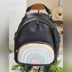 Chic Black Backpack with Zipper Detail